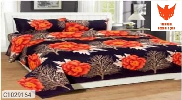 (Buy 1 Get 1 Free) Floral & Abstract Printed Polycotton Double Bedsheets