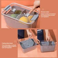 FORDABLE SILICONE KITCHEN ORGANISER FRUIT VEGETABLE BASKETS FOLDING STRAINERS