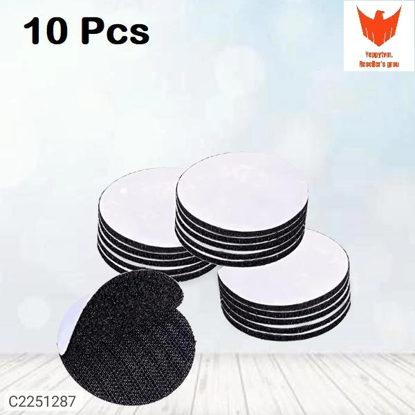 Double sided Sticker -Adhesive Sticker Fastener Interlocking Tape for Couch Cushions, Carpet, Stair Treads Carpet( 10 Pcs)Package Contains: It Has 10 Pcs Of Sticker                                         Product Dimensions(L x B x H in cm):-5 x 5 x 1 cm Material: Polyester Color: Multicolor Combo/Set Of: Pack of 10 Additional Information: