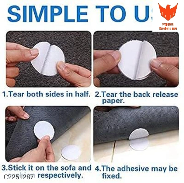 Bb4u trendyfashion Yeppytvm Reseller Group:Sofa Cushoin Velcro- Double Sided Hook Loop Self Adhesive Fastener Interlocking Tape for Sofa VelcroPackage Contains: It has 20 Pieces of Interlocking Tape for Sofa Velcro Dimensions(L x B x H in cm): 5 x 5 x 1Material: PlasticColor: WhiteCombo/Set Of: Pack of 20Additional Information: Adhesive reaches maximum strength after Both hook and 