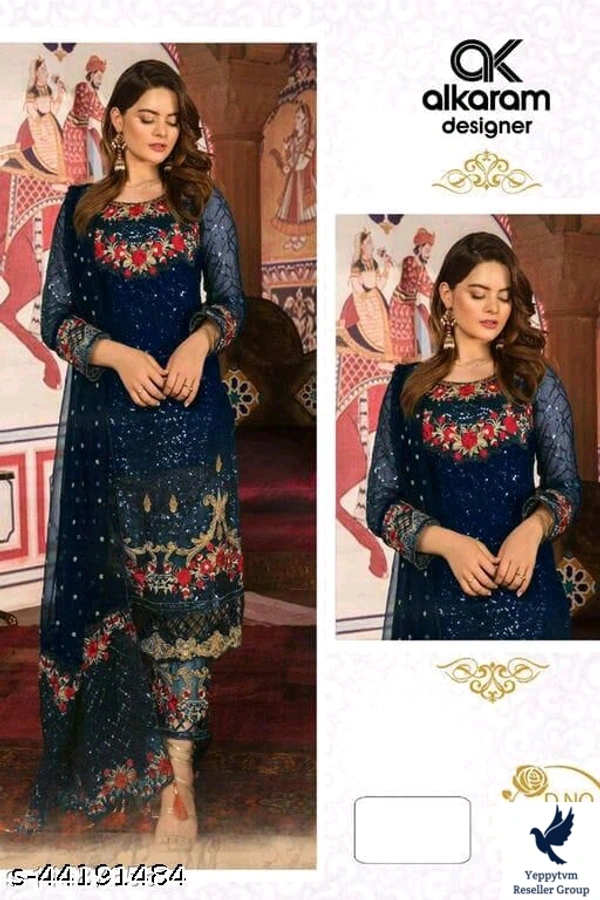 Whatsapp -> https://ltl.sh/zFQuOr-A (+918137950796)Adrika Fabulous Semi-Stitched SuitsTop Fabric: GeorgetteLining Fabric: ShantoonBottom Fabric: ShantoonDupatta Fabric: NetPattern: EmbroideredNet Quantity (N): SingleSizes: Semi Stitched (Top Bust Size: Up To 48 in, Top Length Size: 54 in, Bottom Length Size: 2.25 in, Dupatta Length Size: 2.25 in) Un Stitched (Top Bust Size: Up To 4