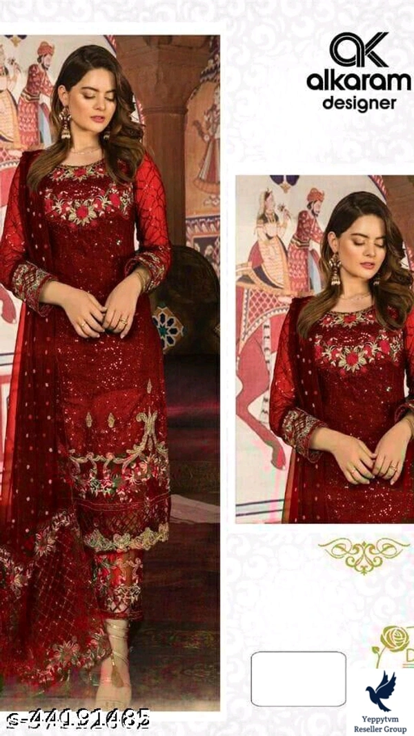 Whatsapp -> https://ltl.sh/zFQuOr-A (+918137950796)Adrika Fabulous Semi-Stitched SuitsTop Fabric: GeorgetteLining Fabric: ShantoonBottom Fabric: ShantoonDupatta Fabric: NetPattern: EmbroideredNet Quantity (N): SingleSizes: Semi Stitched (Top Bust Size: Up To 48 in, Top Length Size: 54 in, Bottom Length Size: 2.25 in, Dupatta Length Size: 2.25 in) Un Stitched (Top Bust Size: Up To 4