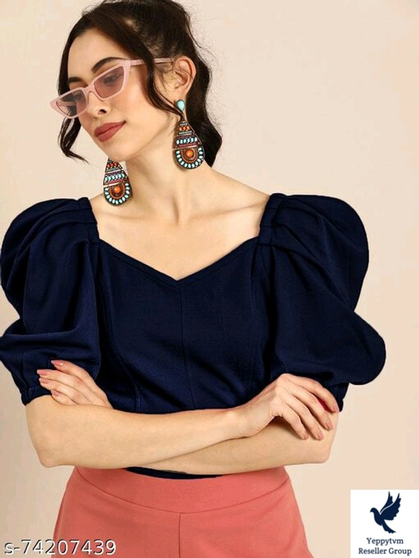 SSC Power Shoulders TopFabric: PolyesterSleeve Length: Short SleevesPattern: SolidNet Quantity (N): 1Sizes:S (Bust Size: 34 in, Length Size: 19 in) M (Bust Size: 36 in, Length Size: 19 in) L (Bust Size: 38 in, Length Size: 19 in) XL (Bust Size: 40 in, Length Size: 19 in) XXL (Bust Size: 43 in, Length Size: 19 in) Country of Origin: India 420