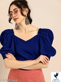 SSC Power Shoulders TopFabric: PolyesterSleeve Length: Short SleevesPattern: SolidNet Quantity (N): 1Sizes:S (Bust Size: 34 in, Length Size: 19 in) M (Bust Size: 36 in, Length Size: 19 in) L (Bust Size: 38 in, Length Size: 19 in) XL (Bust Size: 40 in, Length Size: 19 in) XXL (Bust Size: 43 in, Length Size: 19 in) Country of Origin: India 420