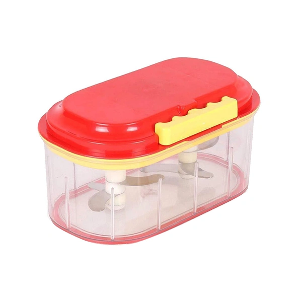 New Handy Chopper is an excellent affordable solution to all of your fruit and vegetable chopping needs. Featuring sharp and durable stainless steel blades and a unique string design, this manual chopper chops and cuts vegetables in a hassle-free manner with minimal effort. Simply cut the fruits or vegetables to a medium size before placing them in the chopper and get an evenly cho