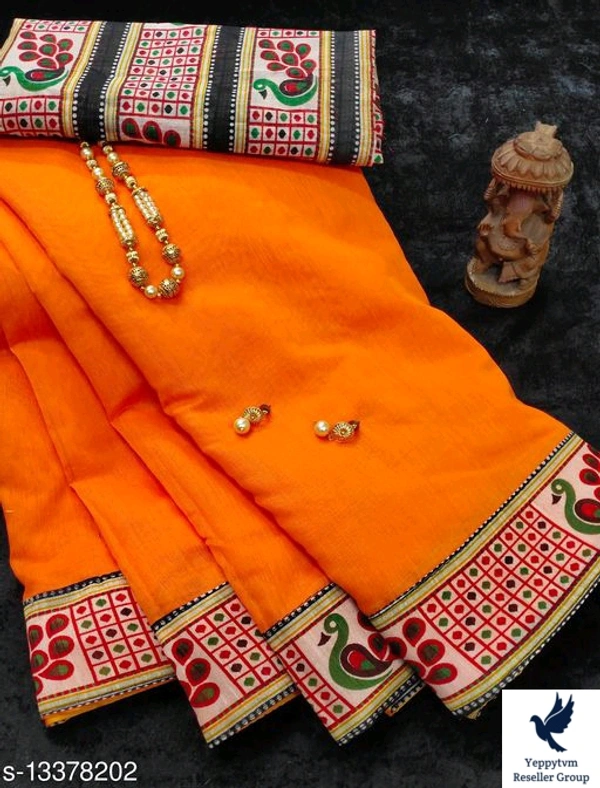 Myra Refined SareesSaree Fabric: Chanderi CottonBlouse: Separate Blouse PieceBlouse Fabric: Satin SilkPattern: SolidBlouse Pattern: SolidNet Quantity (N): SingleSizes: Free Size (Saree Length Size: 5.4 m, Blouse Length Size: 0.8 m) Country of Origin: India 700/-each