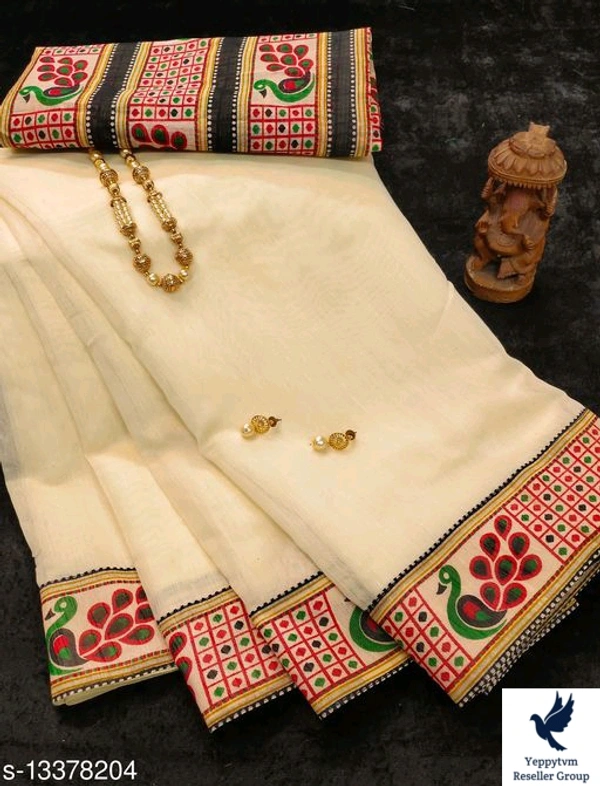 Myra Refined SareesSaree Fabric: Chanderi CottonBlouse: Separate Blouse PieceBlouse Fabric: Satin SilkPattern: SolidBlouse Pattern: SolidNet Quantity (N): SingleSizes: Free Size (Saree Length Size: 5.4 m, Blouse Length Size: 0.8 m) Country of Origin: India 700/-each