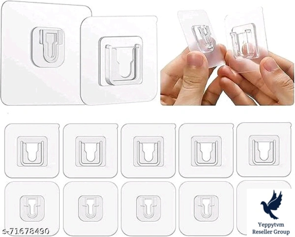 Backborn - 10 pcs Transparent Self Adhesive Waterproof Plastic Male/Female Wall Sticker Hooks Bathroom/Kitchen Accessories for Home, Kitchen, Bathroom & HangingName: Backborn - 10 pcs Transparent Self Adhesive Waterproof Plastic Male/Female Wall Sticker Hooks Bathroom/Kitchen Accessories for Home, Kitchen, Bathroom & HangingMaterial: PlasticMount Mechanism: HangNumber Of Hooks: 1Co