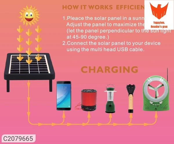  Solar Panel- Portable 9V 3W Monocrystalline Solar PanelPackage Contains: It has 1 Piece of Solar PanelMaterial: Tempered Glass, Aluminium, Monocrystalline SiliconWire Length: 10Ft
Material: Silicone
Color: Black
Length: 23cm
Breadth: 14cm
Combo/Set Of: Pack of 1
Additional Information: The 