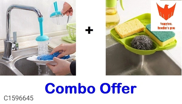 Multipurpose Kitchen Sink Corner Trays & Water Purifier,Water Saving Nozzle for KitchenPackage Contains: It Has 1 Piece of Sink Tray & 1 Piece of FaucetMaterial: Plastic Product Dimension( L x W x H in cm ): Sink Tray: 27 x 19 x 5.5Product Size: 6' Long: Features:1. It can be easily placed in the corner of your sink so that it's within your reach when you are doing your kitchen cho