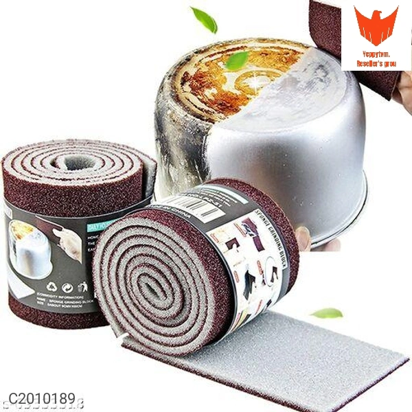 : Cleaning Sponge Roll- Carborundum Sponge Brush Household Cleaning Tools Eraser Nano Sponge Washing Kitchen Tool Package Contains: It Has 1 Piece Of Sponge Roll Dimension(L x B x H in cm):-12x10x12 cm Material: Sponge Combo/Set Of: Pack of 1 Additional Information: Nano Carborundum Sponge Imported Nano carborundum sponge rub, strong decontamination, Wear resistance, strong descale