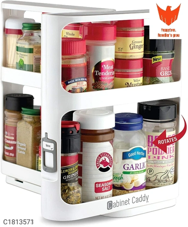 Spice Rack Organizer-Pull-and-Rotate Double-Decker Shelves Spice Rack OrganizerPackage Contains: It has 1 Piece of Spice Rack Organizer Material: Plastic Color: Colour as per availabilityWeight: 480Designs: 3💥 *FREE Shipping FREE COD*490