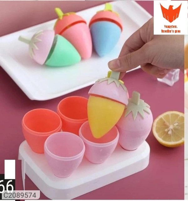 Swadish Ice Cream Mold- Strawberry Shapes 6 Pieces Ice Cream Molds with TrayPackage Contains: It has 6 Pieces of Ice Cream Molds with Tray Combo/Set Of: Pack of 6 Material: Plastic Color: Colour as per availability Length: 17cm Breadth: 12cm Height: 9cm Compartments: 6 Brand: Swadish Additional Information: With it, you can create your own unique frozen treats with juices, purees, 