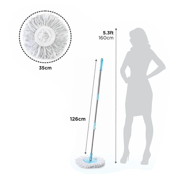 SREE GANASHASPIN MOP WITH BIGGER WHEELS AND PLASTIC AUTO FOLD HANDLE FOR 360 DEGREE CLEANING1299