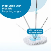 SREE GANASHASPIN MOP WITH BIGGER WHEELS AND PLASTIC AUTO FOLD HANDLE FOR 360 DEGREE CLEANING1299