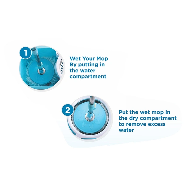 SREE GANASHASPIN MOP WITH BIGGER WHEELS AND PLASTIC AUTO FOLD HANDLE FOR 360 DEGREE CLEANING1299