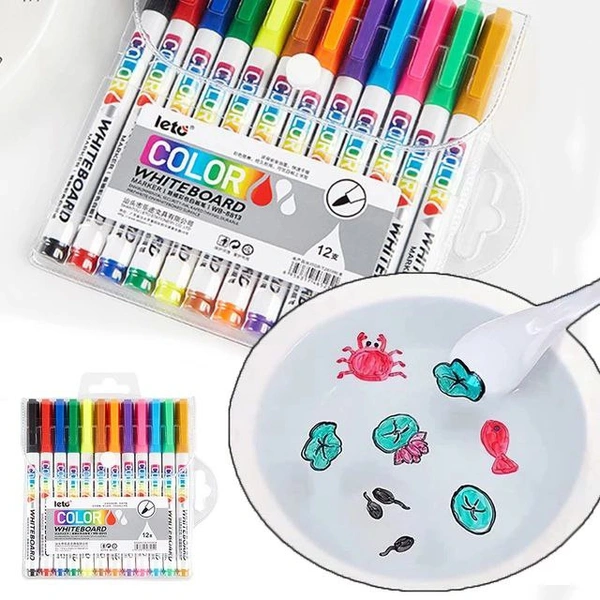 New Arrival11 Colors Magic Whiteboard Pen Erasable Colorful Thin Marker Pen  11 penWith 1 SpoonPrice-350 rs