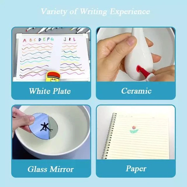 New Arrival11 Colors Magic Whiteboard Pen Erasable Colorful Thin Marker Pen  11 penWith 1 SpoonPrice-350 rs