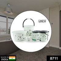 Only  On Day  PLASTIC BATHROOM ACCESSORIES SET 6 PCS BATH SET BATHROOM BUCKET WITH DUSTBIN MUG, STOOL, SOAP CASE,TUB
