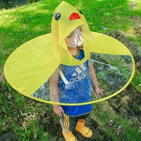 UFO Raincoat Hat Umbrella Headwear Hat Cap Foldable Child Kids Rain Coat Cover 