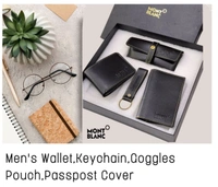 7994594135 //8137950796MONT BLANC*This box literally contains all that he needs, wallet that keeps his money secured to a Carry-All passport cover,eyewear case, keychain. Gifts For Boyfriend, Birthday gift for husband, men's gift**Price Rs : ₹1150/-*_Luxury Stock_ - All Colours 