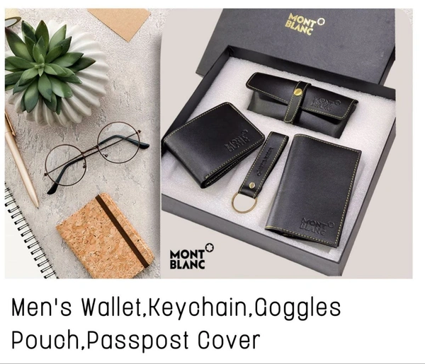 7994594135 //8137950796MONT BLANC*This box literally contains all that he needs, wallet that keeps his money secured to a Carry-All passport cover,eyewear case, keychain. Gifts For Boyfriend, Birthday gift for husband, men's gift**Price Rs : ₹1150/-*_Luxury Stock_ - All Colours 