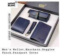 7994594135 //8137950796MONT BLANC*This box literally contains all that he needs, wallet that keeps his money secured to a Carry-All passport cover,eyewear case, keychain. Gifts For Boyfriend, Birthday gift for husband, men's gift**Price Rs : ₹1150/-*_Luxury Stock_ - All Colours 