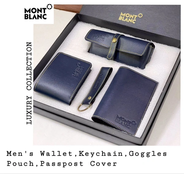 7994594135 //8137950796MONT BLANC*This box literally contains all that he needs, wallet that keeps his money secured to a Carry-All passport cover,eyewear case, keychain. Gifts For Boyfriend, Birthday gift for husband, men's gift**Price Rs : ₹1150/-*_Luxury Stock_ - All Colours 