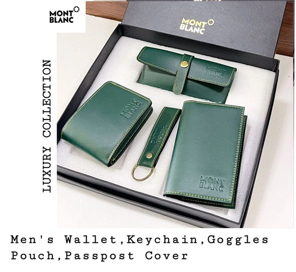 7994594135 //8137950796MONT BLANC*This box literally contains all that he needs, wallet that keeps his money secured to a Carry-All passport cover,eyewear case, keychain. Gifts For Boyfriend, Birthday gift for husband, men's gift**Price Rs : ₹1150/-*_Luxury Stock_ - All Colours 