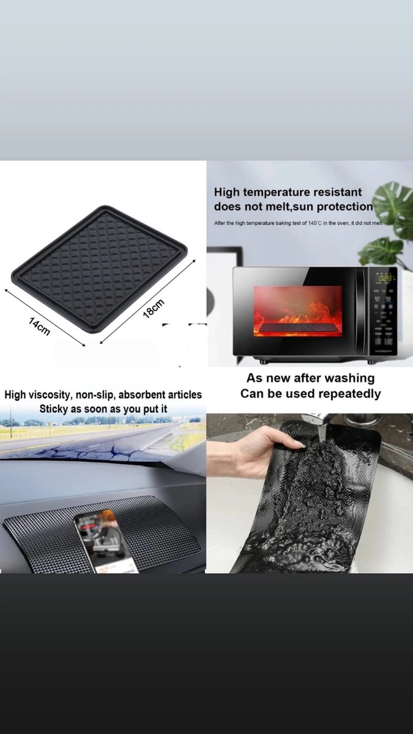 Anti Skid MatPlaced the car anti-slip mat in the car instrument on the stage, phone, perfume, cigarettes, pen, Coins, glasses, etc in any item, even if the brakes or strong motion will not slide.