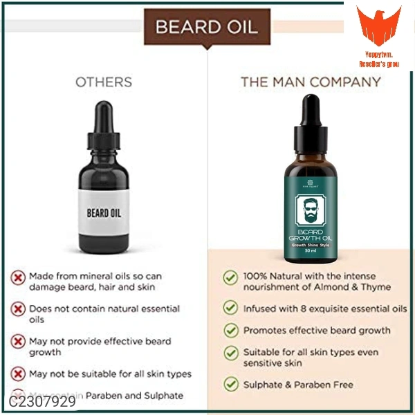  Premium Beard Growth Oil- For Faster Beard Growth Combo Pack Of 3, 30ml(90ml)*Details:*Product Name: Premium Beard Growth Oil- For Faster Beard Growth Combo Pack Of 3, 30ml(90ml)Package Contains: It has 3 packs of Beard Care Oil
Product Quantity: 90ml
Form: Liquid
Combo: Pack of 3
Ideal for: MenWeight: 100