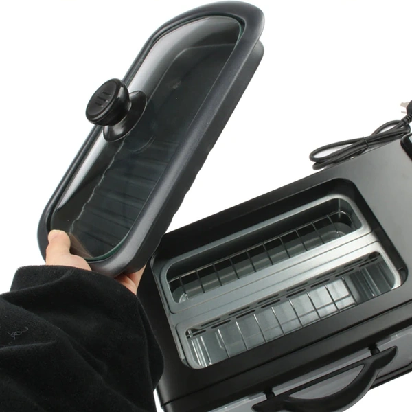 3 IN 1 BREAKFAST MAKER PORTABLE TOASTER OVEN, GRILL PAN & COFFEE MAKER FULL BREAKFAST READY AT ONE GO