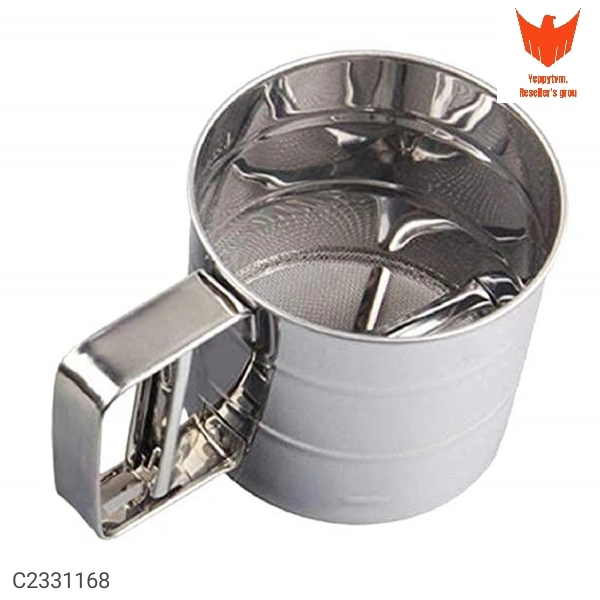 Flour Sifter -Baking Stainless Steel Shaker Sieve Cup Manual