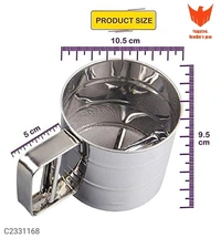 Flour Sifter -Baking Stainless Steel Shaker Sieve Cup Manual
