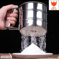 Flour Sifter -Baking Stainless Steel Shaker Sieve Cup Manual