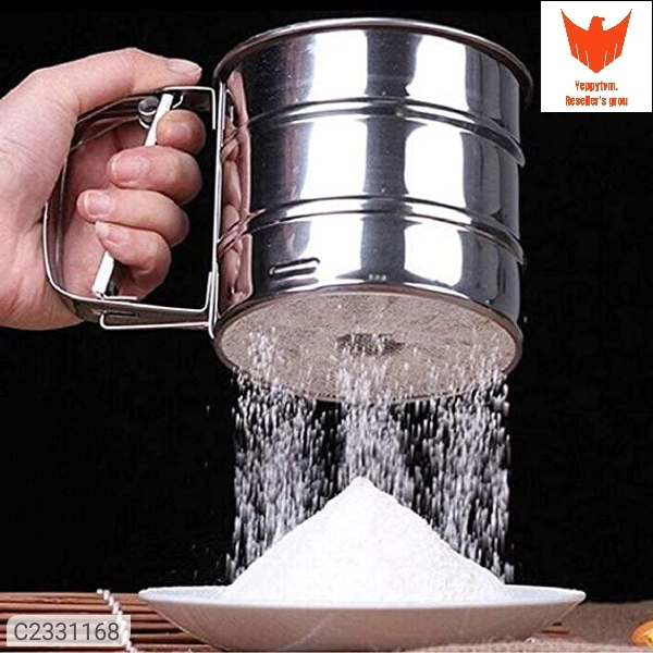 Flour Sifter -Baking Stainless Steel Shaker Sieve Cup Manual