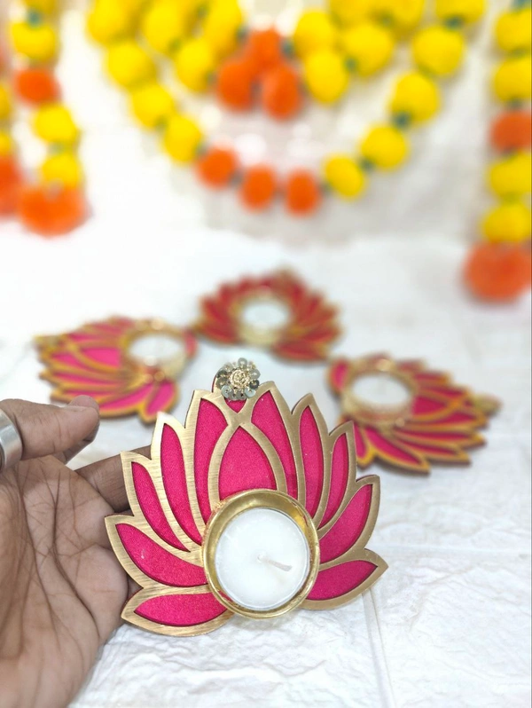 Lotus Candle Holder Tealight Wax WarmerPRICE - 490 rs2 pc set( including candles ) , Wedding Centerpiece,Rangoli Candle Set, Pooja Mandir, Diwali decor