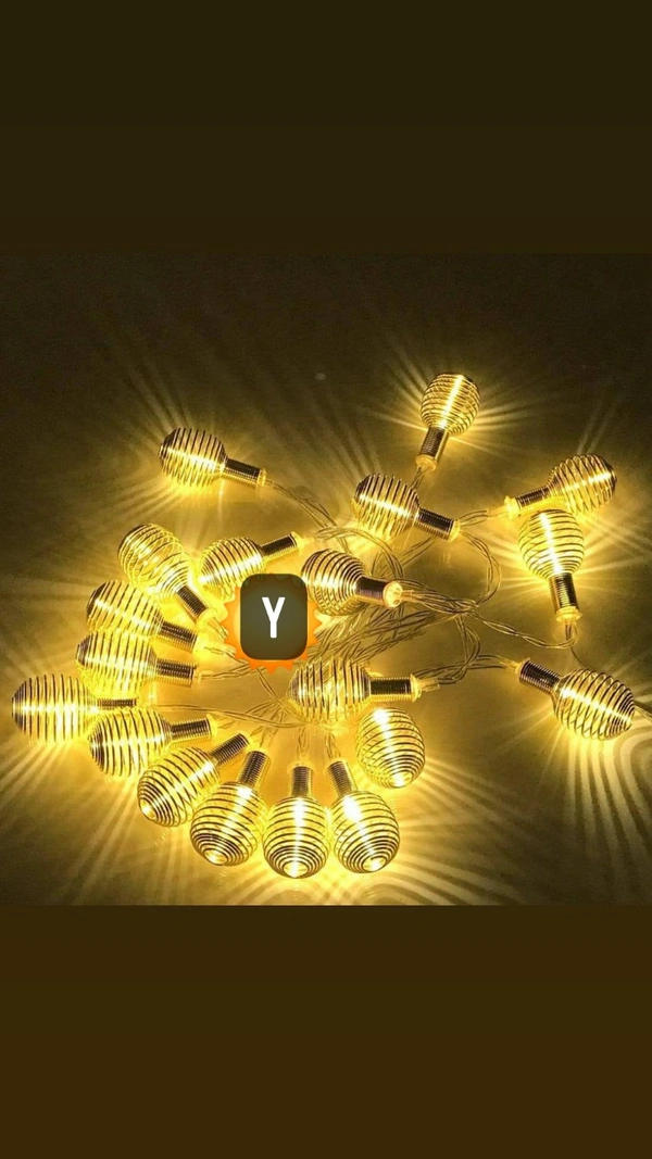Spring Coil Light String Metal Lamp Shape Fairy String Lights Indoor,Party,Patio,Wedding,Bedroom,Christmas 
