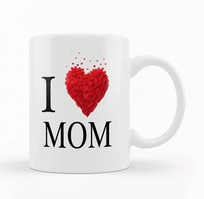 Ridhi Sidhi Design khushi Designers I LOVE MOM DAD Black Ceramic
