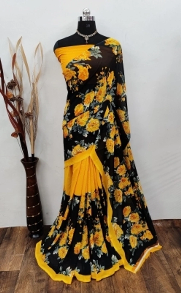 Abc1340 Floral Print Daily Wear Georgette SareeColor: Green, Pink, Purple, YellowStyle Code :SHP_1152_1Pattern :Floral PrintPack of :1Secondary Color :Black, GreyOccasion :CasualConstruction Type :MachineFabric Care :Hand Wash7 Days Return Policy, No questions asked.