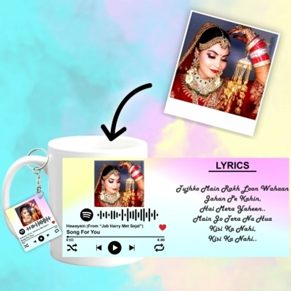 MVR Spotify Song Scannable and Spotify Keychain Personalized Music Coffee & Keychain Perfect Gift for Friends