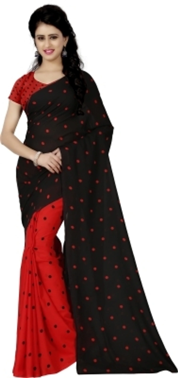 Polka Print Daily Wear Georgette Saree