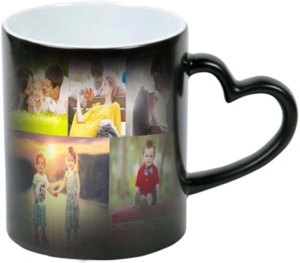 Personalized Masters 10 PHOTOS CUSTOMISED HEART HANDLE COLOUR CHANGING SURPRISE MAGIC MUG Ceramic Coffee Mug