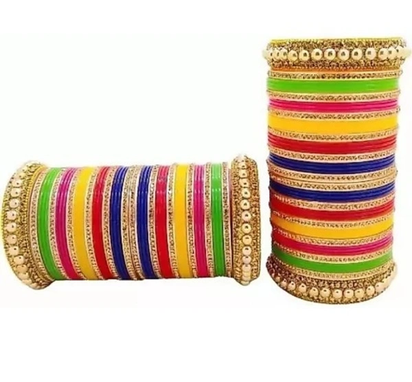 Bulk Trendz Acrylic, Plastic Zircon Gold-plated Chudas (44)