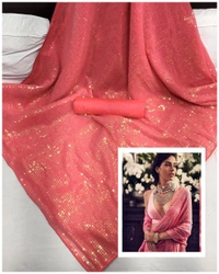Ready To Wear Ns 26 Sequence Work Saree - Waist Size Need, Blue, Online Payment