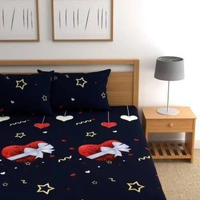 137 TC Microfiber King 3D Printed BedsheetColor: Blue, Red dilSize: Double, KingSales Package - Double