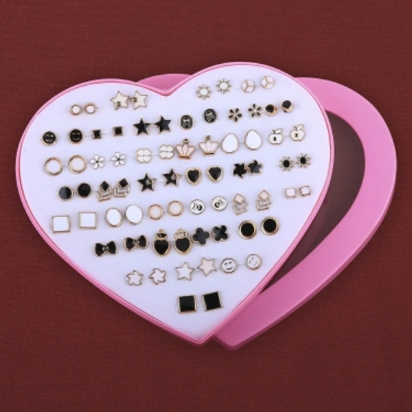 SILVER SHINE Stud Earring White & Black Colour new Fashion Set of 36 Earrings for Women… Plastic Earring SetFor Women, GirlsContemporary CollectionMade of Plastic10 Days Return Policy, No questions asked.