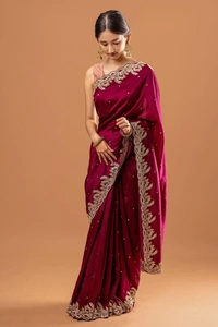 π° *Saree :- Heavy Black Rangoli With Beautiful Embroidery Sequance + Zari In Border Cut Work And Rivet Work*π° *Blouse :- Heavy Satin Silk With Embroidery Thread + Zari + Sequance Work*π _*Blouse Unstitched*_ * *Once Give Opportunity, Coustomer Satisfaction Is Our Goal*