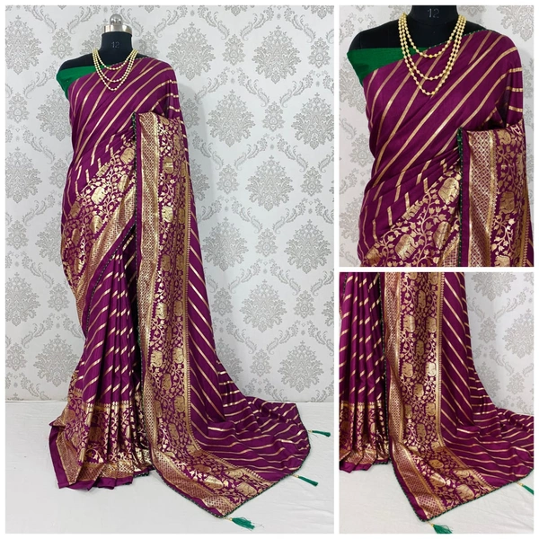 *Catlouge - savita*🌹 *👉New Lunching dola Lehriya saree*👉 *Fabric = Details:HEAVY DOLA SILK WITH LEHRIYA PRints with STYLISH LOOK pallu Latkan*👉NICE COLOUR MATCHING👉 *BLOUSE : Banglory* 👉*👉Book fast👉Full set ready👉Single also👉Ready stock