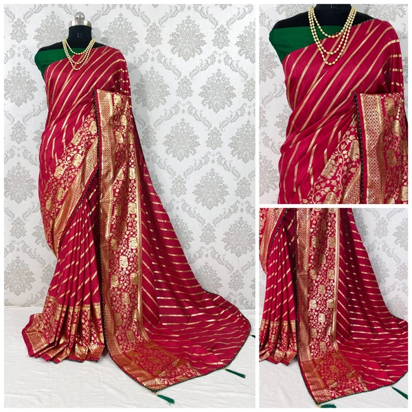 *Catlouge - savita*🌹 *👉New Lunching dola Lehriya saree*👉 *Fabric = Details:HEAVY DOLA SILK WITH LEHRIYA PRints with STYLISH LOOK pallu Latkan*👉NICE COLOUR MATCHING👉 *BLOUSE : Banglory* 👉*👉Book fast👉Full set ready👉Single also👉Ready stock